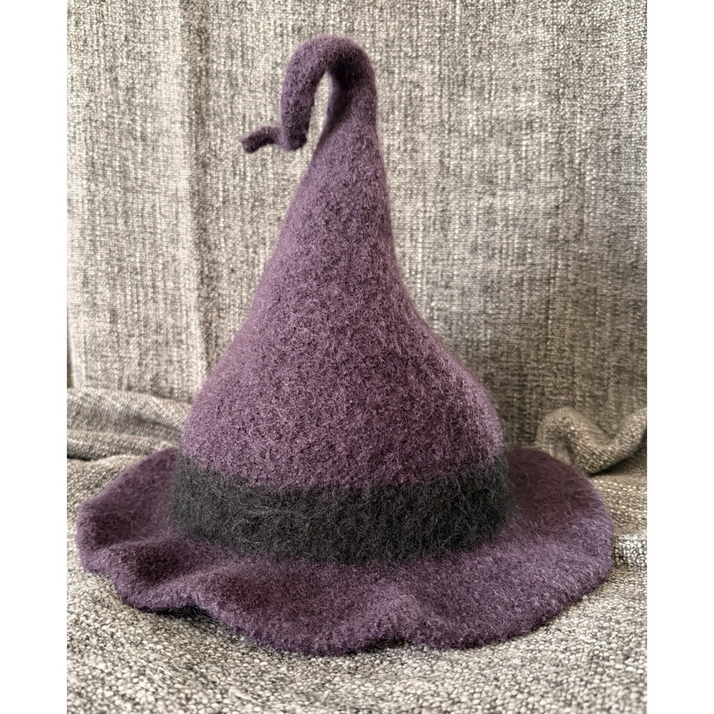 GOTHIC WITCHY FESTIVAL BOHO HIPPIE WITCHES HAT FOREST HAT HAND KNIT and FELTED
